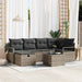 Set de canapele pentru grădină cu pernă 7 pcs Gri Rattan poli - WALTI WALTI