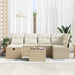Set de canapele pentru grădină cu pernă 7 pcs Bej Rattan poli - WALTI WALTI
