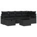 Set de canapele pentru grădină cu pernă 7 pcs Negru Rattan poli - WALTI WALTI