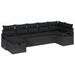 Set de canapele pentru grădină cu pernă 7 pcs Negru Rattan poli - WALTI WALTI