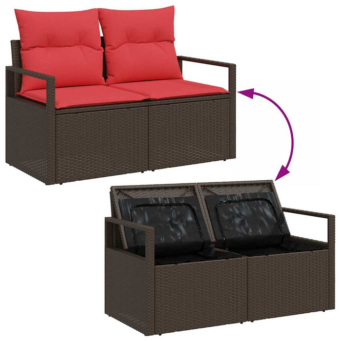 Set de canapea cu pernă 5 pcs poliratan WALTI