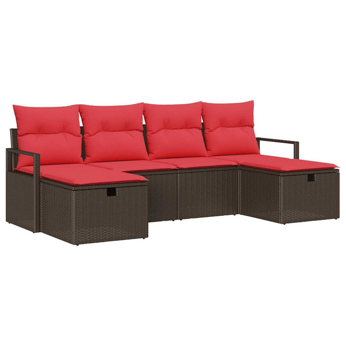 Set de canapea cu pernă 5 pcs poliratan WALTI
