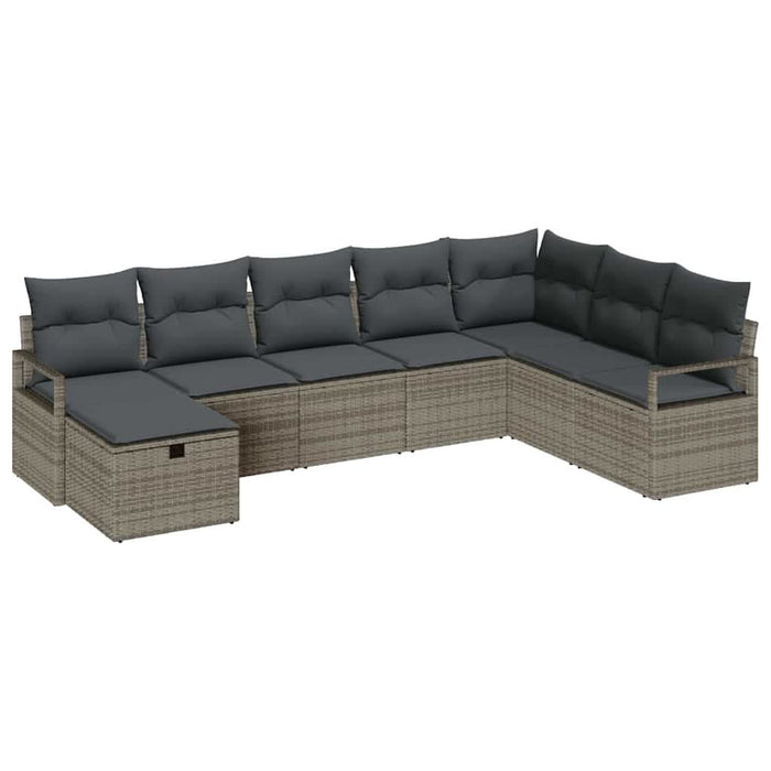Set de canapele pentru grădină 8 pcs Gri Rattan poli - WALTI WALTI