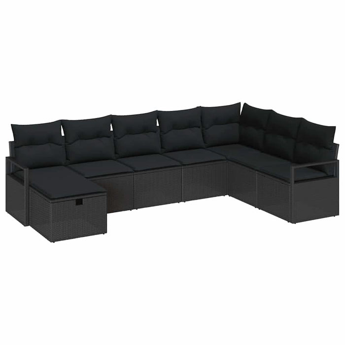 Set de canapele pentru grădină 8 pcs Negru Rattan poli - WALTI WALTI