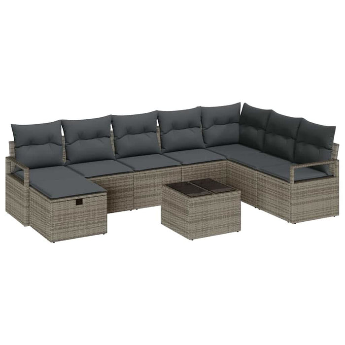Set de canapele pentru grădină 8 pcs Gri Rattan poli - WALTI WALTI