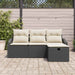 Set de canapele pentru grădină cu pernă 4 pcs Negru Rattan poli - WALTI WALTI