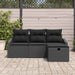 Set de canapele pentru grădină cu pernă 4 pcs Negru Rattan poli - WALTI WALTI