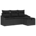 Set de canapele pentru grădină cu pernă 4 pcs Negru Rattan poli - WALTI WALTI