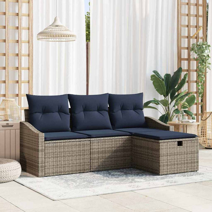 Set de canapea cu pernă 3 pcs poliratan - WALTI WALTI