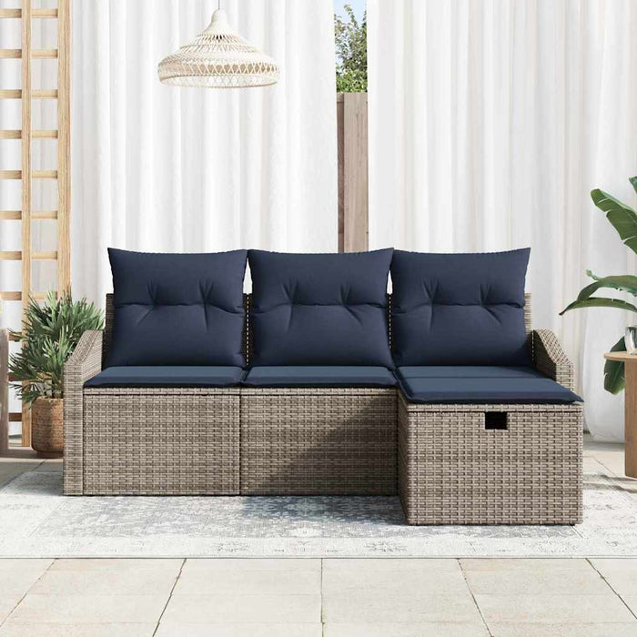 Set de canapea cu pernă 3 pcs poliratan - WALTI WALTI