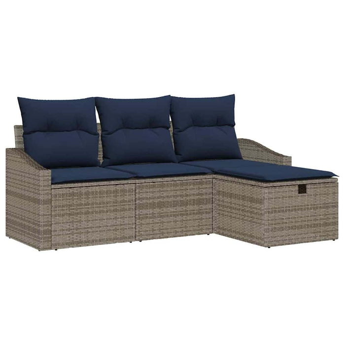 Set de canapea cu pernă 3 pcs poliratan - WALTI WALTI