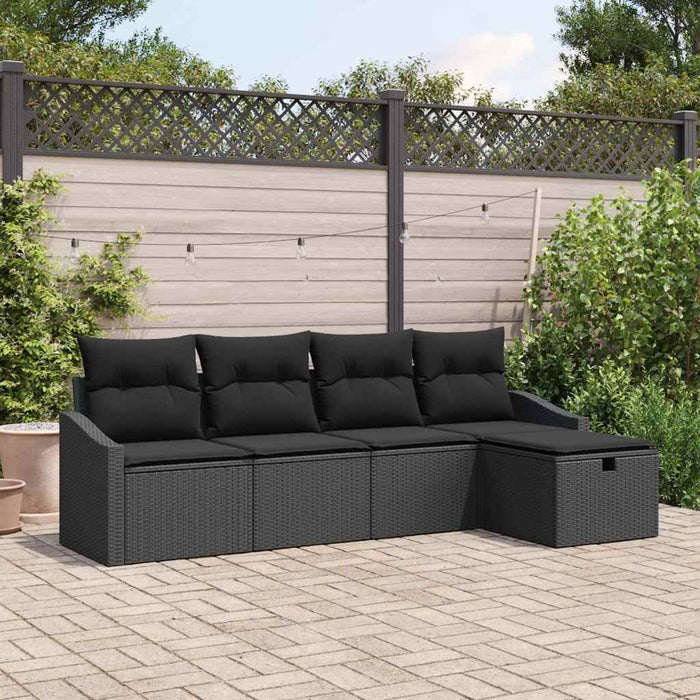 Set de canapele pentru grădină 5 pcs Negru 233 x 117 x 85 cm - WALTI WALTI