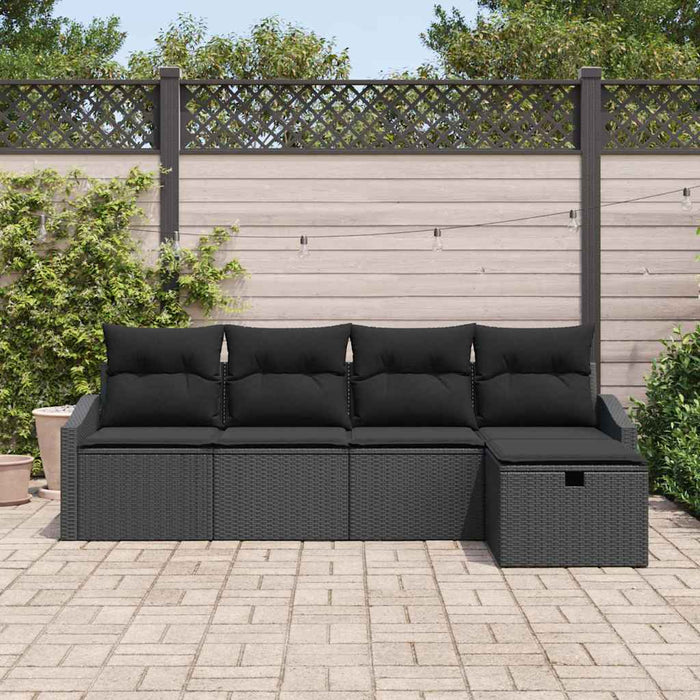 Set de canapele pentru grădină 5 pcs Negru 233 x 117 x 85 cm - WALTI WALTI