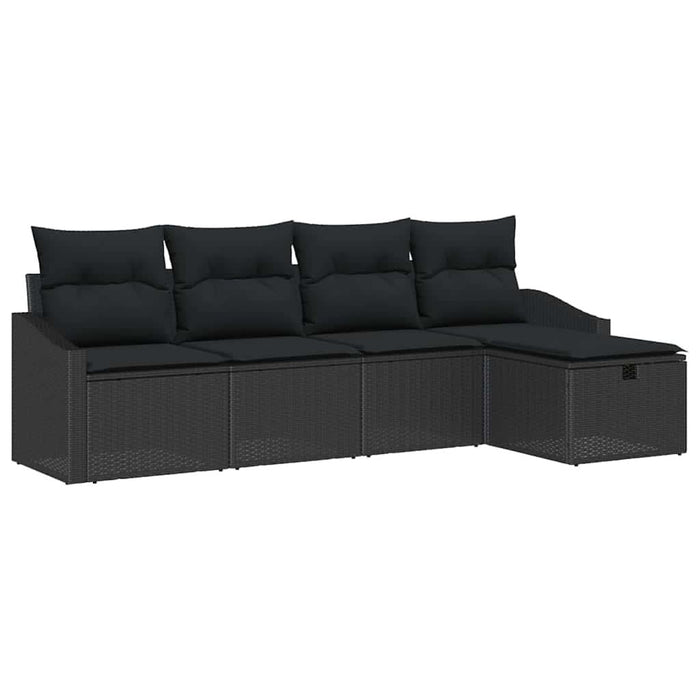 Set de canapele pentru grădină 5 pcs Negru 233 x 117 x 85 cm - WALTI WALTI