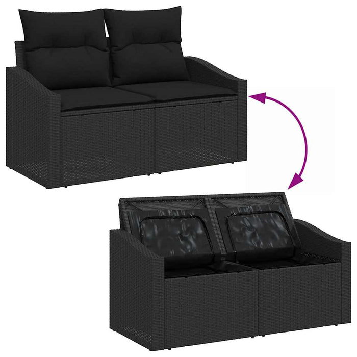 Set de canapele pentru grădină 5 pcs Negru 233 x 117 x 85 cm - WALTI WALTI