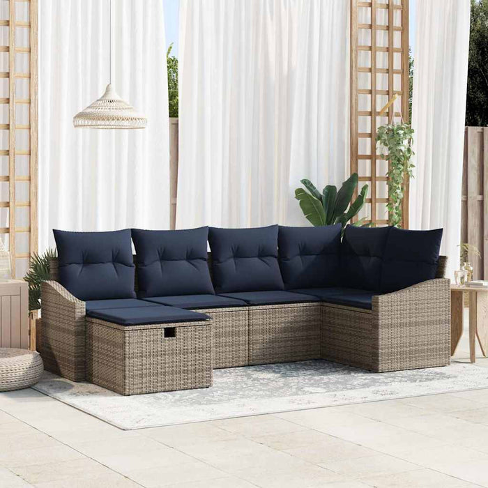 Set de canapea cu pernă 3 pcs poliratan - WALTI WALTI