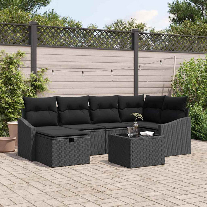 Set de canapele pentru grădină 7 pcs Negru 55 x 62 x 69 cm - WALTI WALTI
