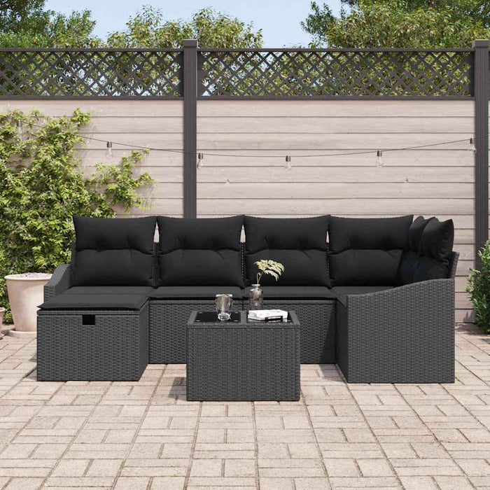 Set de canapele pentru grădină 7 pcs Negru 55 x 62 x 69 cm - WALTI WALTI