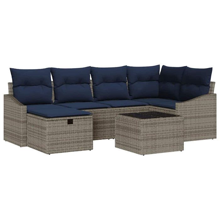 Set de canapea cu pernă 3 pcs poliratan - WALTI WALTI