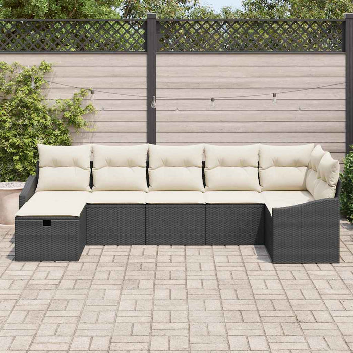 Set de canapele pentru grădină 7 pcs Negru 55 x 62 x 69 cm - WALTI WALTI