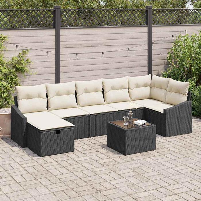 Set de canapele pentru grădină 8 pcs Negru 55 x 62 x 69 cm - WALTI WALTI