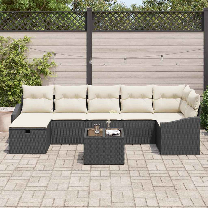 Set de canapele pentru grădină 8 pcs Negru 55 x 62 x 69 cm - WALTI WALTI