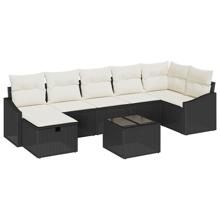Set de canapele pentru grădină 8 pcs Negru 55 x 62 x 69 cm - WALTI WALTI