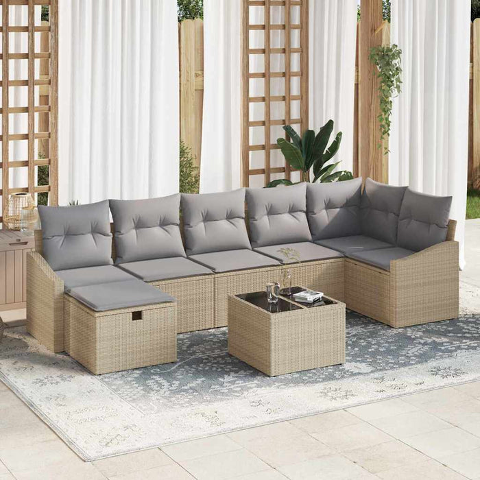 Set de canapea cu pernă 7 pcs poliratan - WALTI WALTI