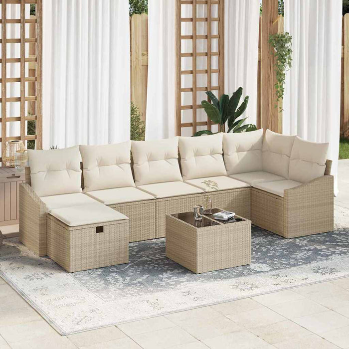 Set de canapele pentru grădină 8 pcs Bej 55 x 62 x 69 cm - WALTI WALTI