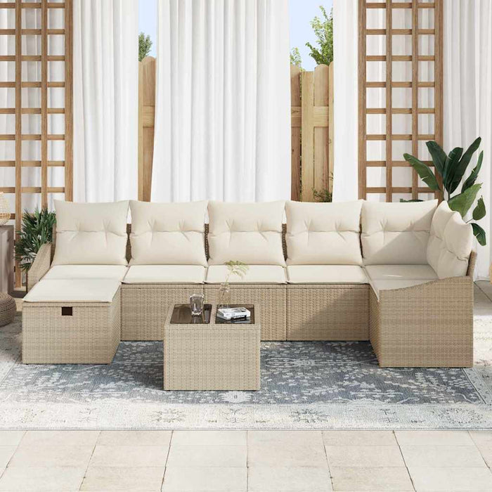 Set de canapele pentru grădină 8 pcs Bej 55 x 62 x 69 cm - WALTI WALTI