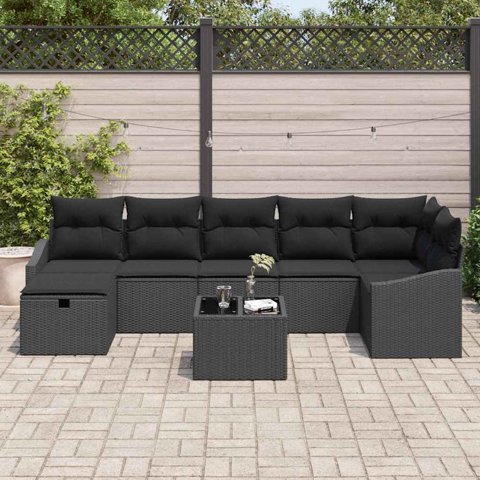 Set de canapele pentru grădină 8 pcs Negru 55 x 62 x 69 cm - WALTI WALTI