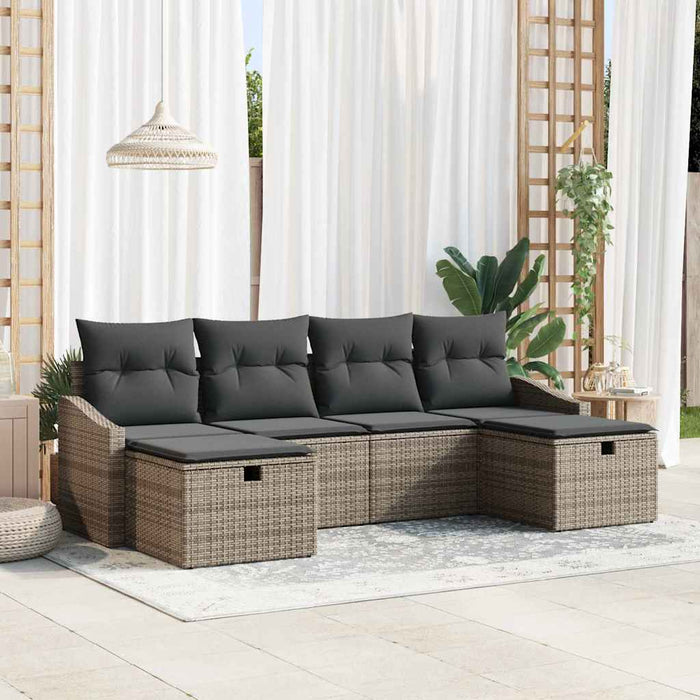 Set de canapele pentru grădină 6 pcs Gri 55 x 62 x 69 cm - WALTI WALTI