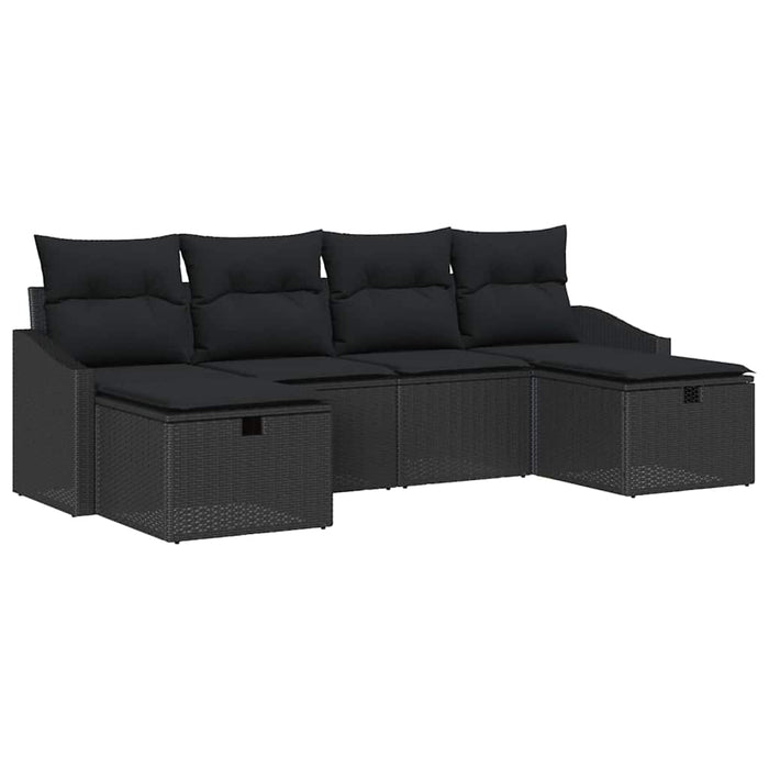 Set de canapele pentru grădină 6 pcs Negru 55 x 62 x 69 cm - WALTI WALTI