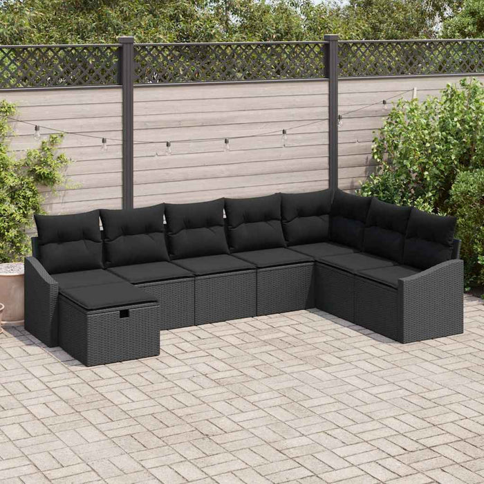 Set de canapele pentru grădină 8 pcs Negru 55 x 62 x 69 cm - WALTI WALTI