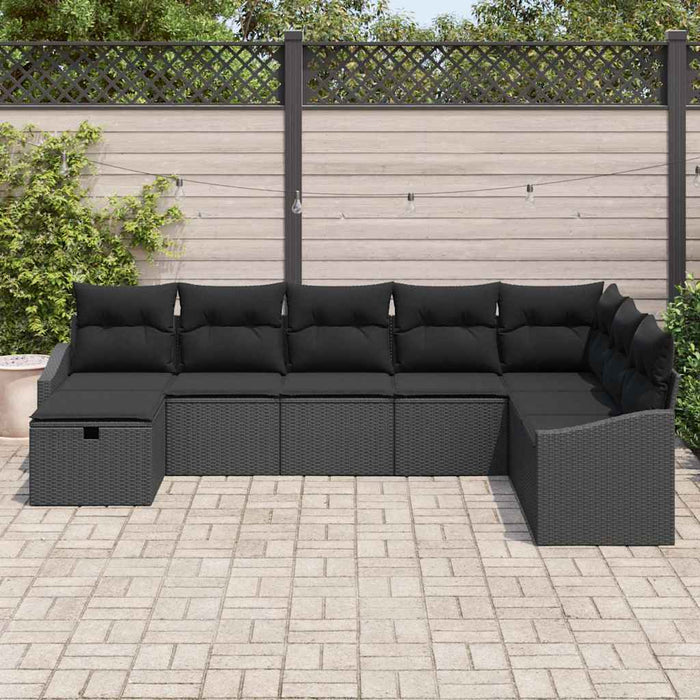 Set de canapele pentru grădină 8 pcs Negru 55 x 62 x 69 cm - WALTI WALTI