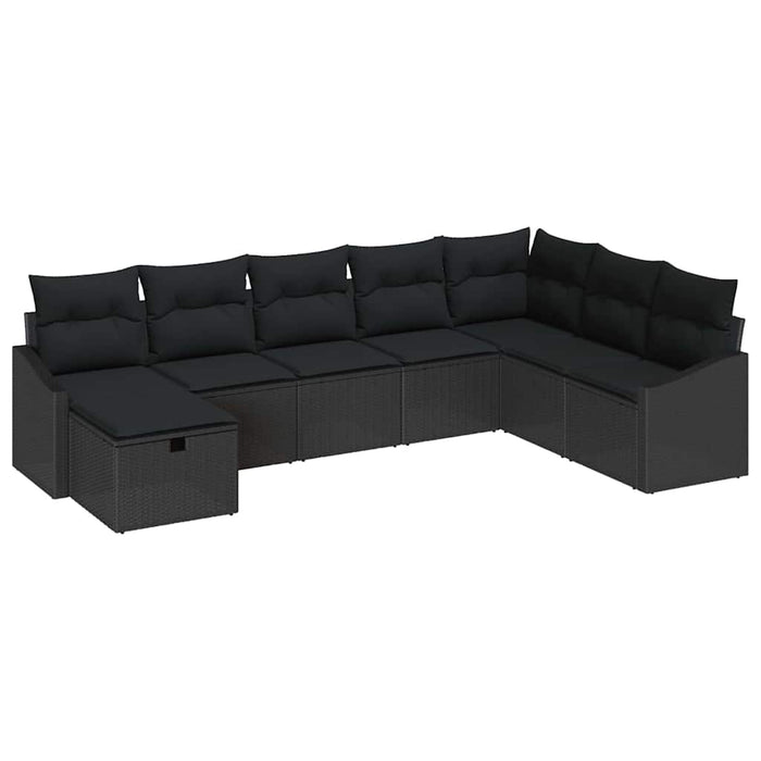 Set de canapele pentru grădină 8 pcs Negru 55 x 62 x 69 cm - WALTI WALTI