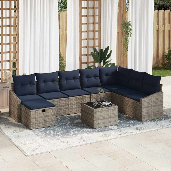 Set de canapea cu pernă 6 pcs poliratan - WALTI WALTI