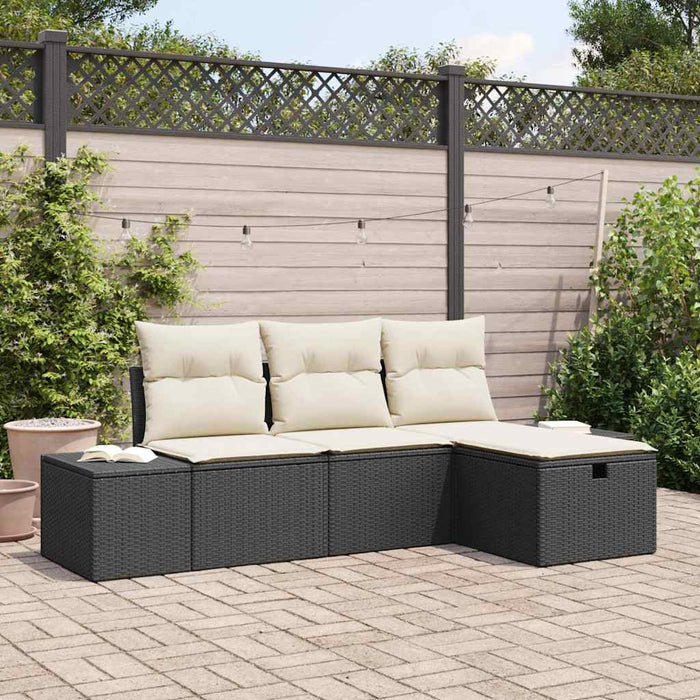 Set de canapele pentru grădină 4 pcs Negru 55 x 62 x 69 cm - WALTI WALTI