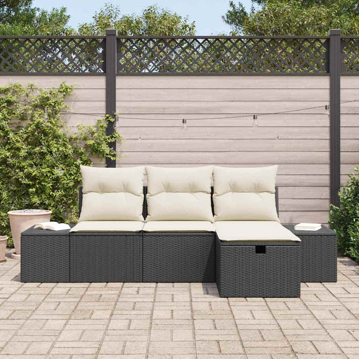 Set de canapele pentru grădină 4 pcs Negru 55 x 62 x 69 cm - WALTI WALTI