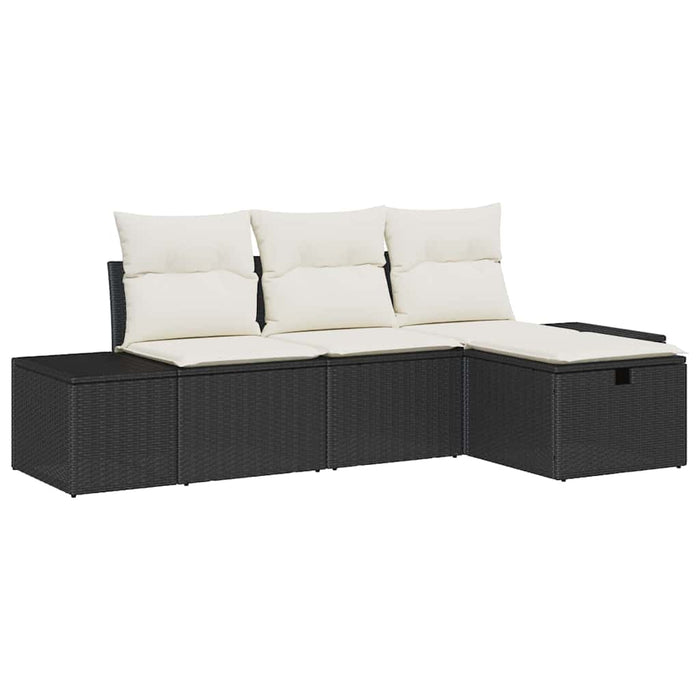 Set de canapele pentru grădină 4 pcs Negru 55 x 62 x 69 cm - WALTI WALTI