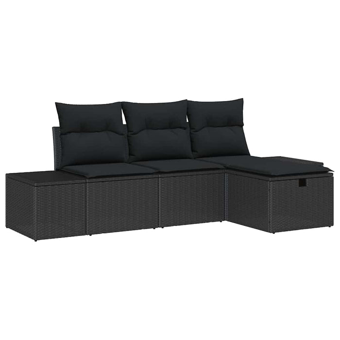 Set de canapele pentru grădină 4 pcs Negru 55 x 62 x 69 cm - WALTI WALTI