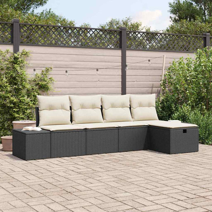Set de canapele pentru grădină 5 pcs Negru 55 x 62 x 69 cm - WALTI WALTI