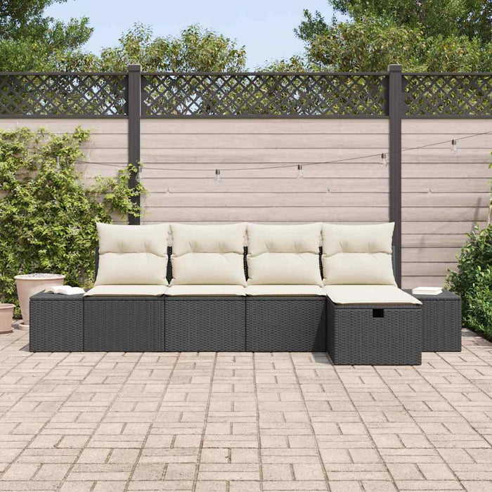Set de canapele pentru grădină 5 pcs Negru 55 x 62 x 69 cm - WALTI WALTI