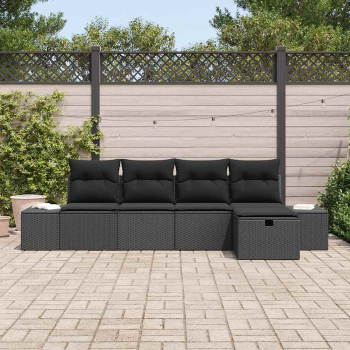 Set de canapele pentru grădină 5 pcs Negru 55 x 62 x 69 cm - WALTI WALTI