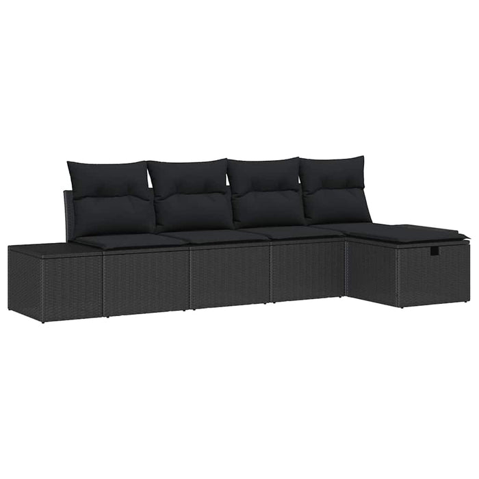 Set de canapele pentru grădină 5 pcs Negru 55 x 62 x 69 cm - WALTI WALTI