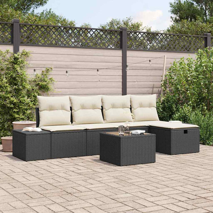 Set de canapele pentru grădină 6 pcs Negru 55 x 62 x 69 cm - WALTI WALTI