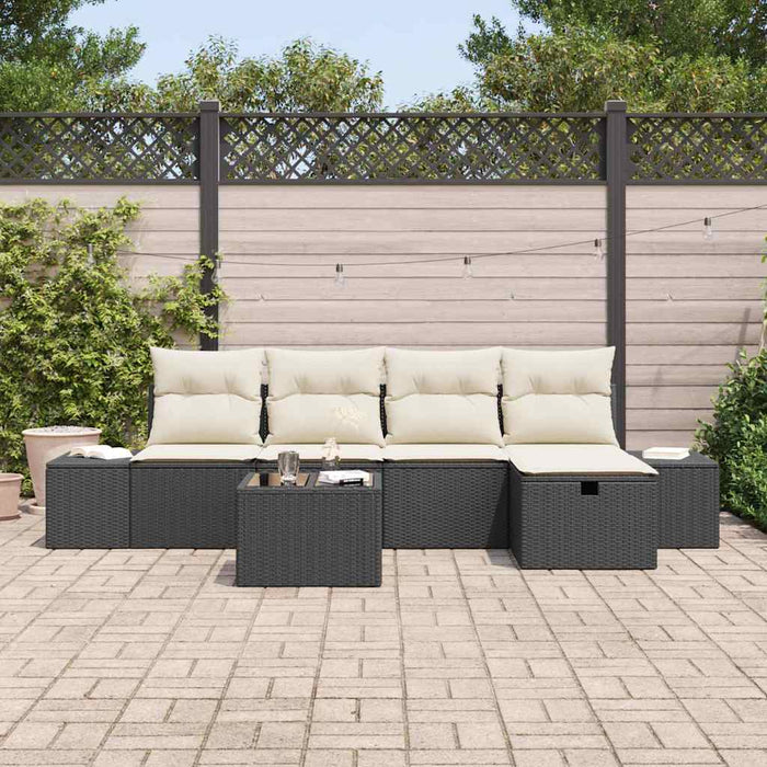 Set de canapele pentru grădină 6 pcs Negru 55 x 62 x 69 cm - WALTI WALTI