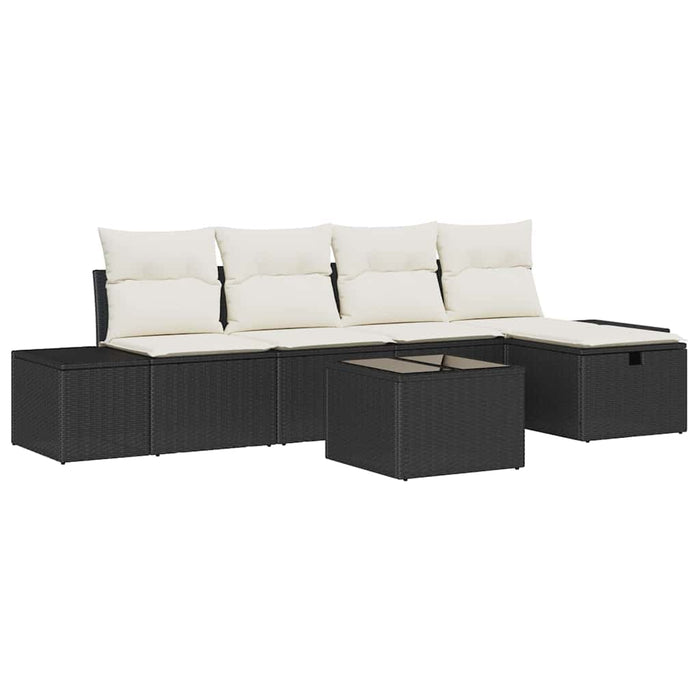 Set de canapele pentru grădină 6 pcs Negru 55 x 62 x 69 cm - WALTI WALTI