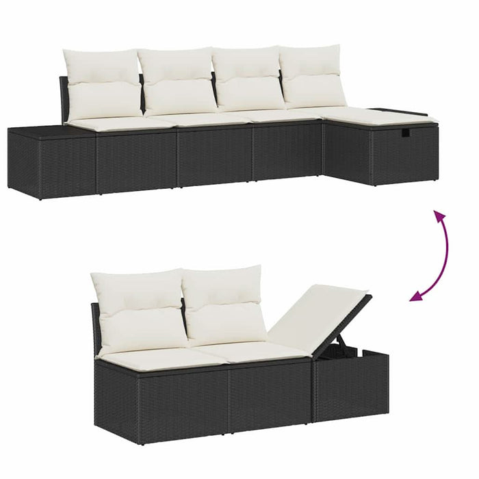 Set de canapele pentru grădină 6 pcs Negru 55 x 62 x 69 cm - WALTI WALTI