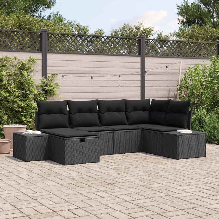 Set de canapele pentru grădină 6 pcs Negru 55 x 62 x 69 cm - WALTI WALTI